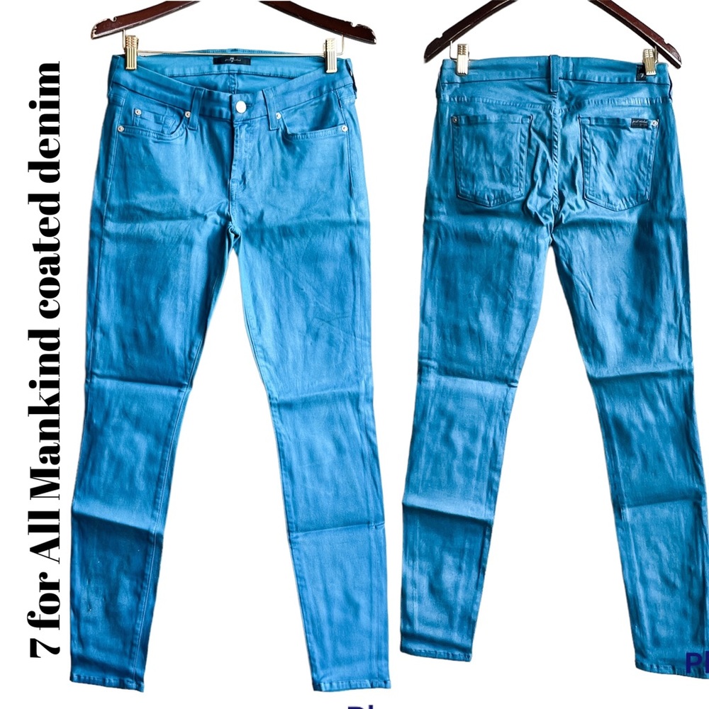 7 for all mankind skinny stretch coated de…